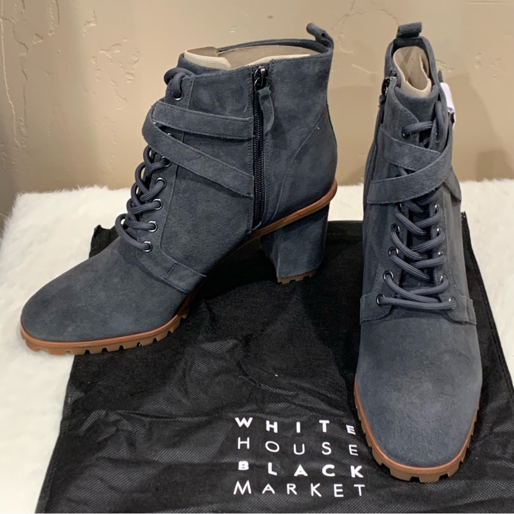 WHITE HOUSE BLACK MARKET "Becca Combat Boot", Color: Asphalt, Size: 9